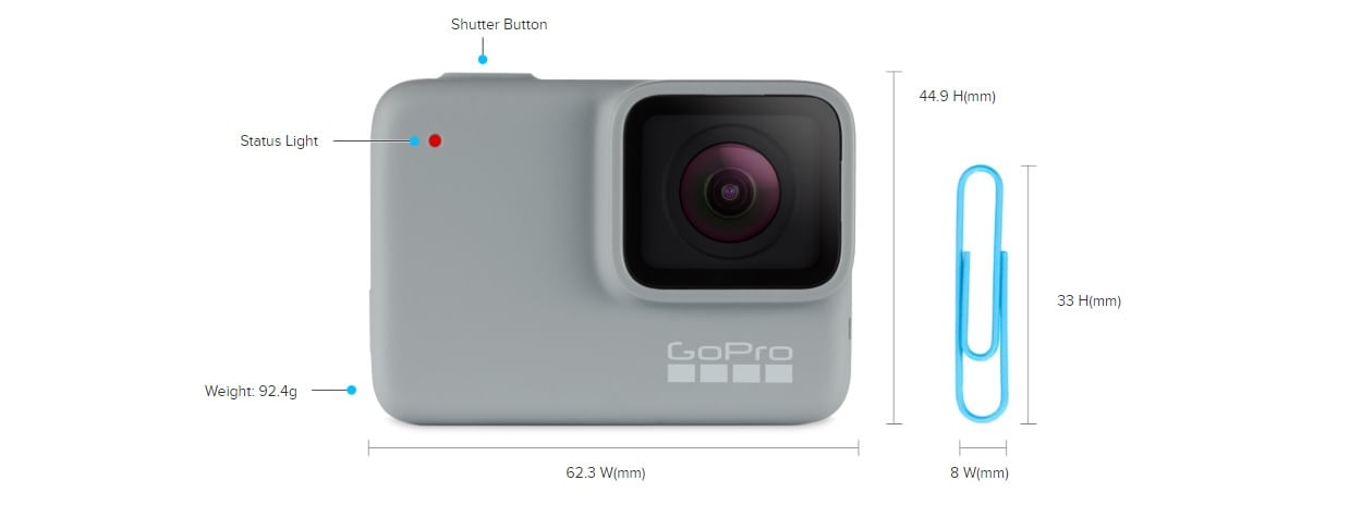 Cámara De Video GoPro Hero 7 Wi-Fi 10MP Impermeable Con Gps-Plata