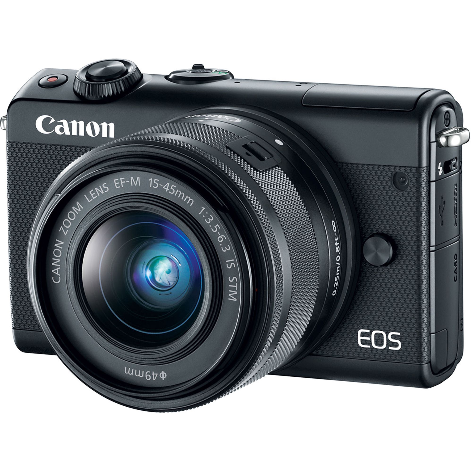 Canon Eos M100 Aparat Foto Mirrorless 24mp Apsc Full Hd Kit Cu Oniectiv Ef M 15 45 F 3 5 6 3 Is Stm Negru F64 Studio