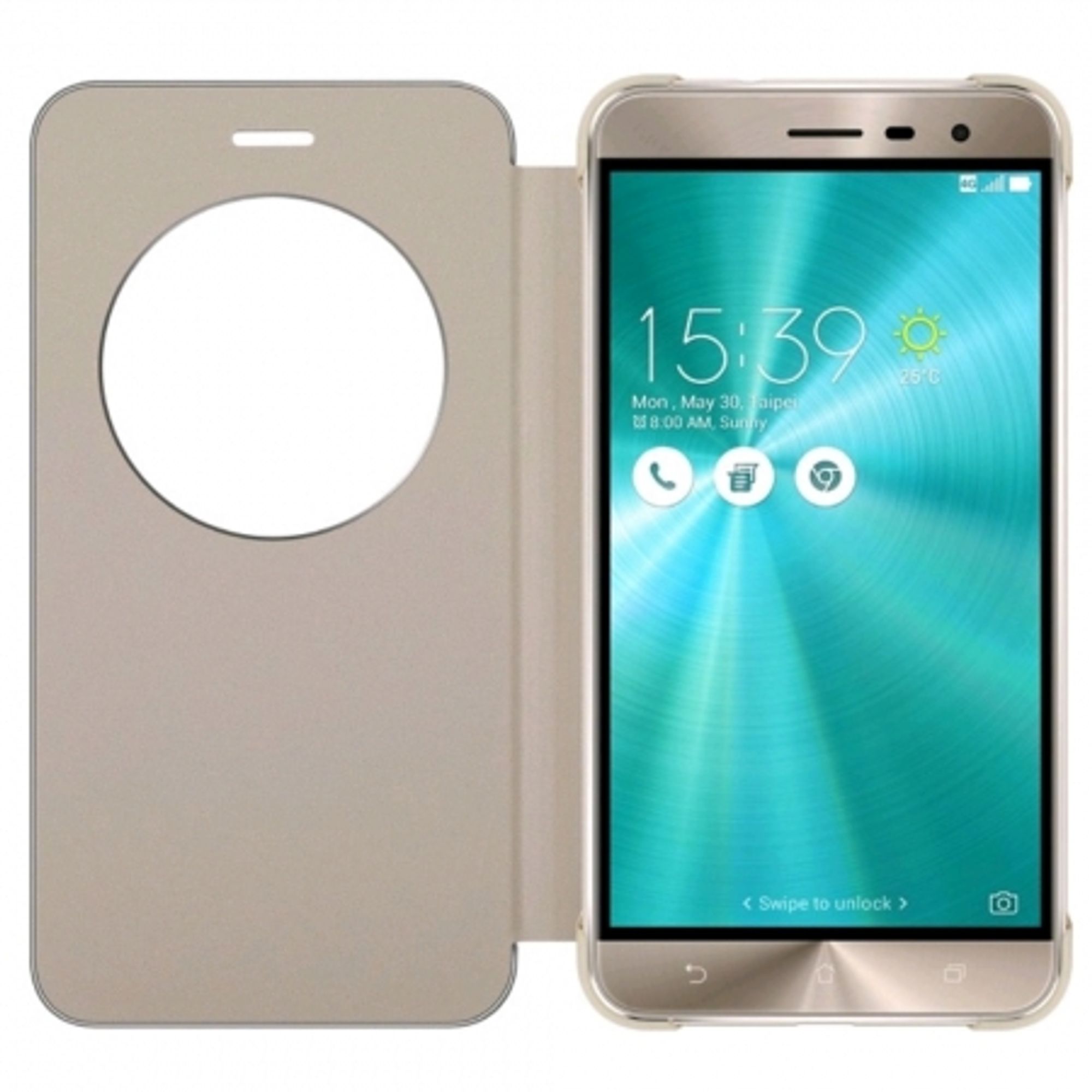 Asus Husa Tip View Flip Cover Pentru Zenfone 3 Ze520kl Auriu F64 Studio