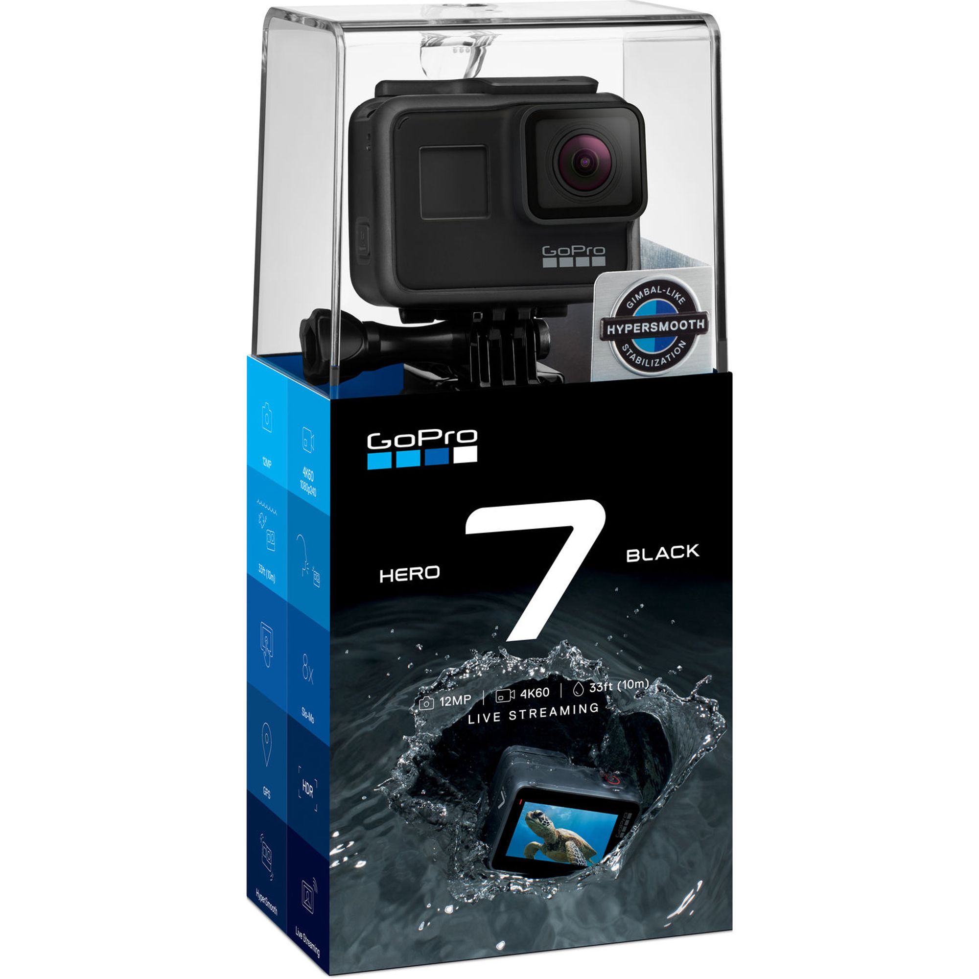 Gopro Hero 7 Black Camera De Actiune 4k Kit Cu Sd Card 32 Gb F64 Studio